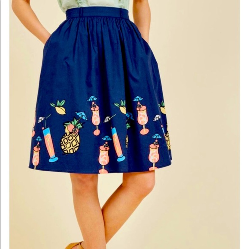 Tiki Time midi skirt